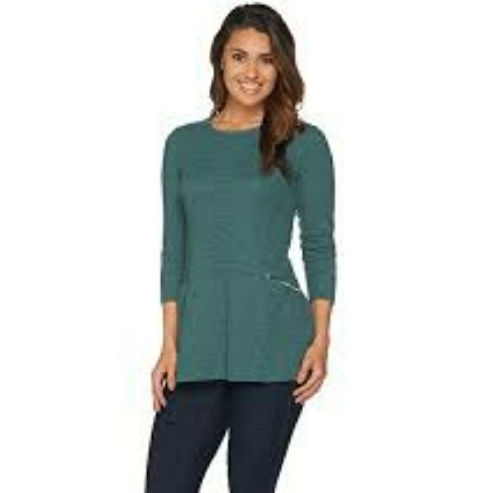 Logo by Lori Goldstein Waffle Knit Contrast Top